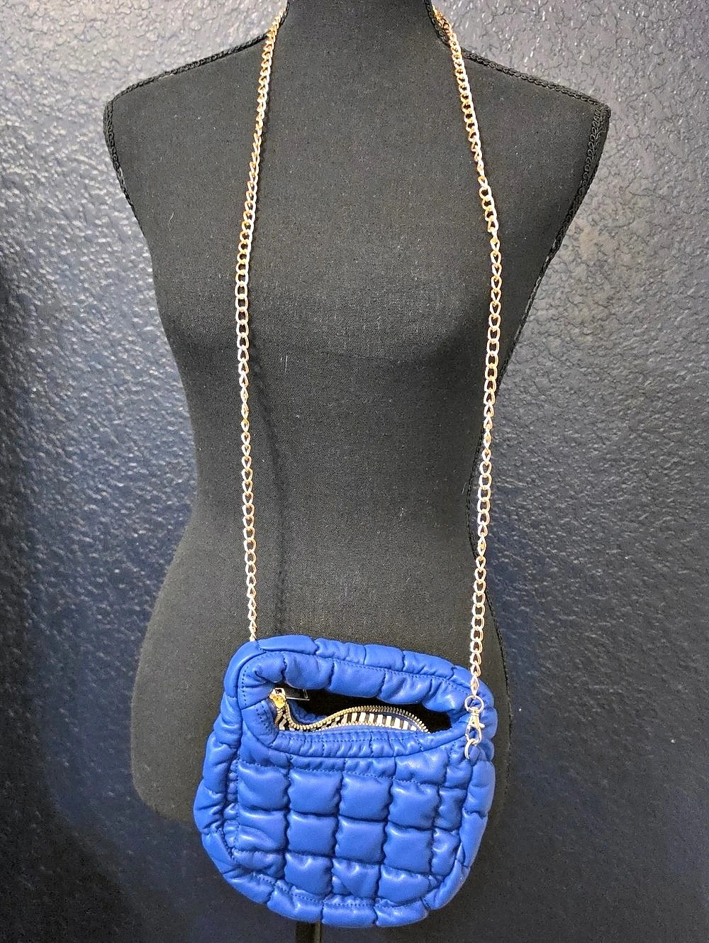 Quilted Mini Crossbody in Blue Like New